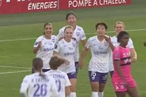 王妍雯泰山压顶头球破门，第戎女足1-1战平弗勒里91女足