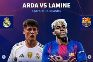 德转对比本赛季关键数据：居莱尔12场3球5助攻 亚马尔7场3球5助攻